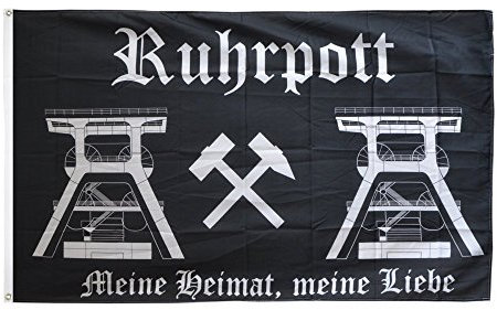 Flaggenfritze Fahne/Flagge Deutschland Ruhrpott Ruhrgebiet 2 + gratis Sticker