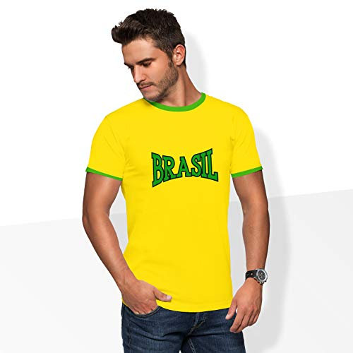 World of Football Ringer T-Shirt lo2c Brasilien gelb - 152