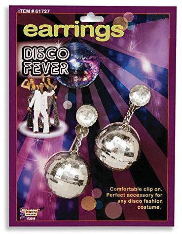 Bristol Novelty BA576 Disco-Kugel Ohrringe, silber
