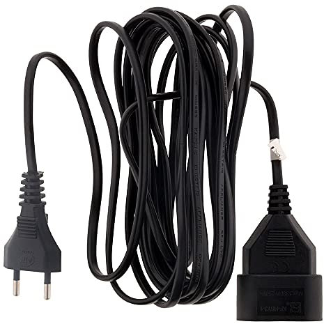 Zenitech - Prolunga Elettrica 6A HO3VVH2-F 2x0.75 mm² - Prolunga con Presa Senza Terra e Sicurezza Bambini - Normative NF - Ideale per Interno - Nero - 2m