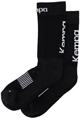 Kempa LOGO CLASSIC SOCKEN, Sportsocken, Tennissocken, Rechts-Links-Socken, Strümpfe für Herren, Damen, Kinder, 1 Paar, Schwarz/Weiß, Größe: 31-35