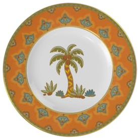 Villeroy & Boch Samarkand Mandarin Brotteller, 16 cm, Kleiner Beilagenteller mit orientalischem Dekor, Premium Bone Porcelain, Mehrfarbig/Orange