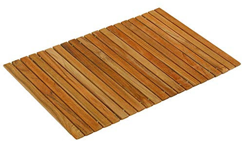 Bare Decor Asi - Mantel Individual Flexible de Madera de Teca auténtica o Bandeja de Brazo de sofá, 1 Alfombrilla de 19 x 12 Pulgadas