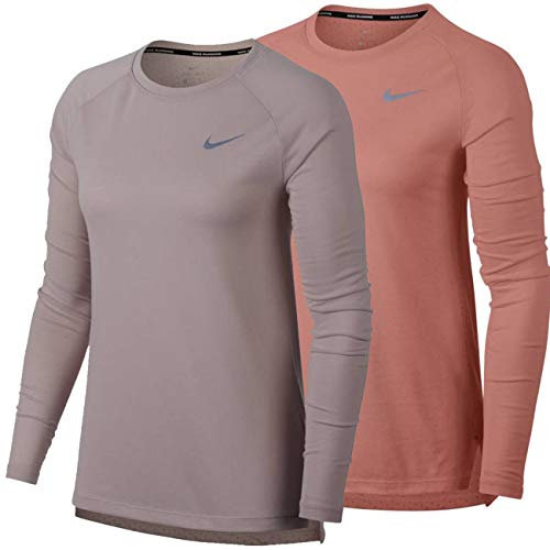 NIKE W Nk Tailwind LS, T-Shirt Donna, Rosa, XS