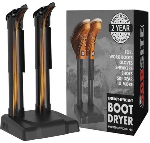 JobSite Boot Dryer - Silent Shoe & Glove Dryer, Warmer, Deodorizer for Work Boots, Winter Gloves & Ski Boot Liners - Fanless, 36W