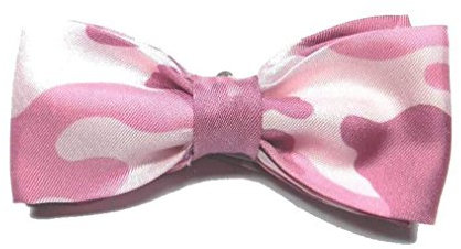 Avantgarde - Papillon Uomo Mimetico Seta Possibile Abbinata Pochette da Taschino Camouflage, Colore: Rosa Antico, CM 6.5 - Completa di Pochette