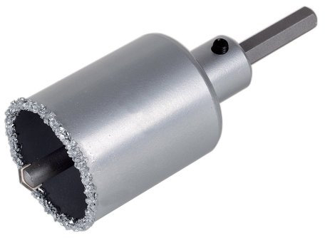 wolfcraft 3897000 1 Trépans Traversants Et Prêts à L'emploi Ø 73 Mm, Ct, avec Foret Centreur Ø 8 Mm, Queue 6 Pans argent