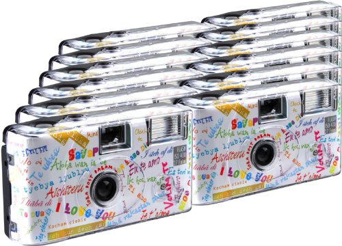 TopShot I mog di weiss Einwegkamera / Hochzeitskamera (27 Fotos, Blitz, 12-er Pack)