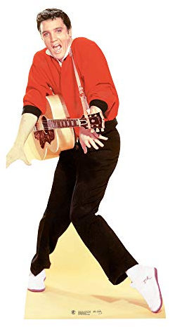 STAR CUTOUTS Ltd SC577 Elvis Presley Pappaufsteller in Lebensgröße, rote Jacke und Gitarre, Elvis Presley Geschenk, Elvis Presley Party-Dekoration, offizielle Musik-Erinnerungsstücke für Fans