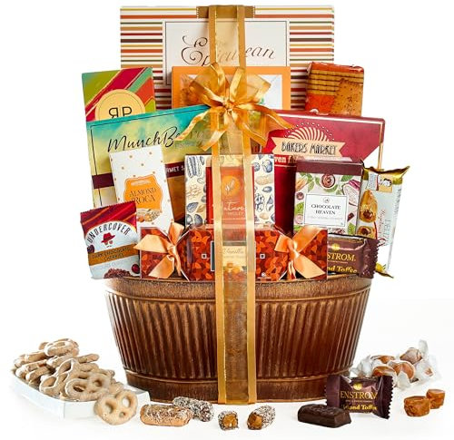 Broadway Basketeers Cesta de regalo de comida de chocolate para mujeres, hombres, familias, universidad, agradecimiento, día de San Valentín, corporativo, recuperarse pronto, paquete de cuidado