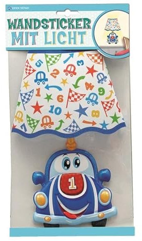 Trötsch Wandsticker mit Licht Auto, Glitzer-Lampenschirm: Mit Glitzer-Lampenschirm