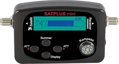 Telestar 5401202 Satplus mini Satfinder (LCD Display, Kompass, Dämpfungseinstellung, akustisches Signal) schwarz