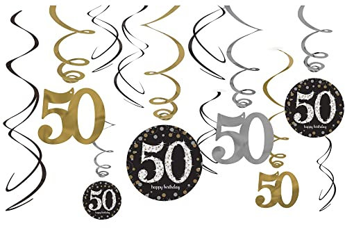 Adult Gold Celebration 50th Swirl Decorations