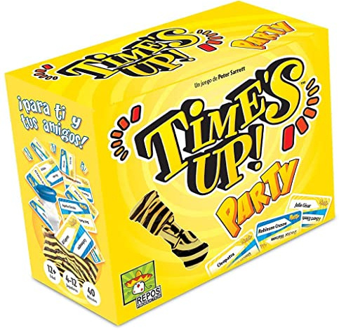 Repos production – Time 's up. Party 1 (TUP1-SP01) - Spanische Sprache | Ein Spiel für Partys von Mimica und Tabuwörtern, ab 12 Jahren, 4 bis 12 Spieler, 40 Minuten pro Spiel, Spanisch