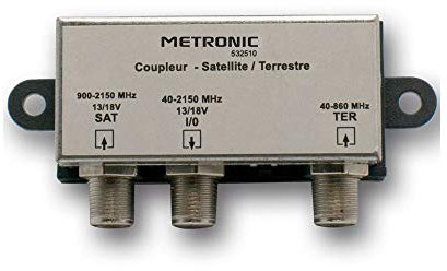 Metronic Coupleur découpleur d'intérieur Satellite + Hertzien / filtre numérique