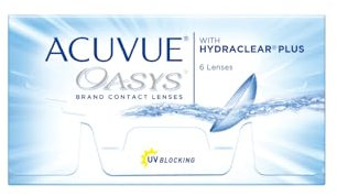 ACUVUE OASYS 2-Wochen-Kontaktlinsen für Tag und Nacht mit -5.75 dpt und BC 8.4 – UV Schutz, Austrocknungsschutz und extrem Komfortables Tragegefühl – 6 Linsen