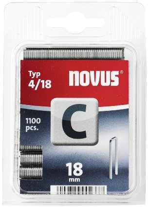 Novus Schmalrückenklammern 18 mm, 1100 Klammern vom Typ C4/18, optimales Heftmittel für Profilhölzer und Paneele