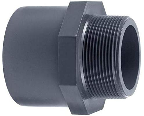 Klebeübergangsnippel mit einseitiger Muffe 50 mm und 1 1/2 AG