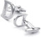 HONEY BEAR 1 Paar Herren Edelstahl Manschettenknöpfe Hochzeit Cufflinks Manschettenknopf Silber Buchstabe (D)