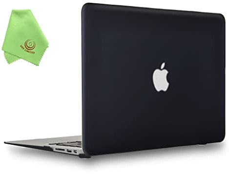UESWILL Smooth Touch Matte Hard Shell Case Cover Compatible with MacBook Air 11 inch (Model: A1370 / A1465) + Microfibre Cleaning Cloth, Black