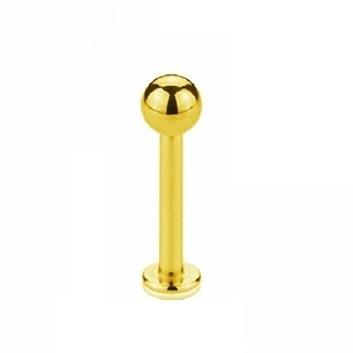 eeddoo Piercing Labret Lippen-Piercings Gold Edelstahl Stärke: 1,0 mm Länge: 6 mm