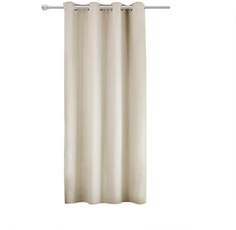 WOLTU 2er Set Gardinen, Vorhang für Wohnzimmer Kinderzimmer, mit Ösen, Leicht & Weich, Wärmeisolierend, 140 x 175 cm, Creme