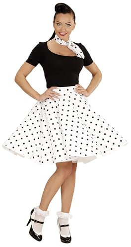 W WIDMANN MILANO Party Fashion - Costume anni '50, gonna e sciarpa a pois, rockabilly, rock'n'roll, carnevale