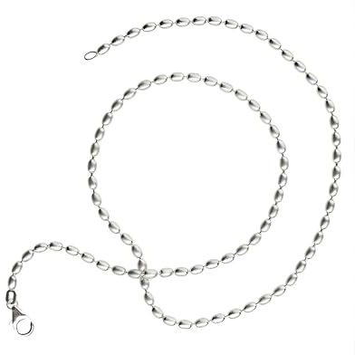 Drachenfels Olivkette I Klassische Halskette für Anhänger aus hochwertigem 925 Sterling Silber I Länge 45 cm & Stärke Ø 3 mm I In Goldschmiedequalität gefertigt I D KO 50