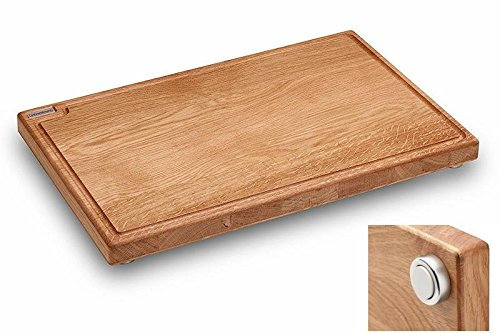 Schneidboard Eiche S+ - Design Schneidebrett Aus Holz mit Saftrille - Made in Germany - 45x29x3,8 cm