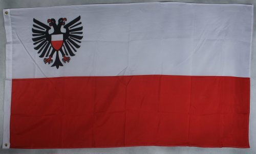 Buddel-Bini Flagge Fahne ca. 90x150 cm : Lübeck Stadtflagge Lübeckflagge lübecker