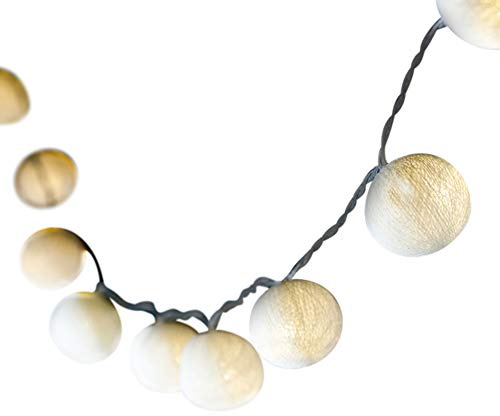 Blaze On Ambient Ball Fairy Lights - White - 20 LED - USB Plug Included