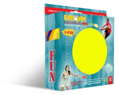 KanJam MINI Disc (3er Set): Mini Frisbee Wurfscheibe für KanJam Mini Indoor Spielset oder KanJam Splash Wasser Spielset - 4,85 cm Durchmesser - 100% recyclebare Kunststoffscheibe - Rot/Blau/Orange