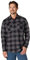 Wrangler Authentics Herren Long Sleeve Heavyweight Fleece Button-Down-Shirt, Graues Buffalo Plaid, Mittel