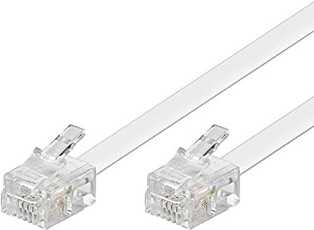 Goobay 93065 Cavo di Collegamento Modulare, Telefonico, Bianco, 15m Lunghezza del Cavo