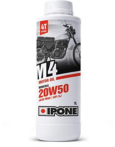 IPONE - 4-Takt-Motorradöl 20W50 M4-1 Liter-Kanister - Mineralisch - Verschleißfestigkeit und Schutz des Motors