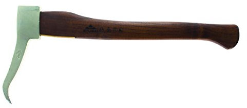 STUBAI Handsappie mit Messing-Stielschutz | Nirolook | 450 mm | Handsappel aus Eschenholz, deutsche Form | zum Aufnehmen und Transportieren von kleineren Holzstücken