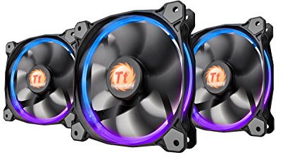 Thermaltake Riing 14 RGB Series High Pressure 140mm Circular LED Ring Case Radiator Fan CL-F043-PL14SW-B