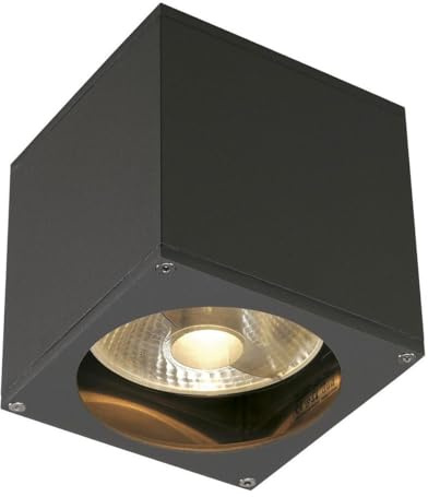 SLV BIG THEO | Beleuchtung von Garten, Terrasse, Fassade, Hauswand, Eingangsbereich, Aussen-Leuchte, Außen-Strahler, LED Strahler | IP44, eckig, anthrazit, GU10