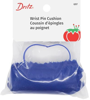 Dritz Wrist Pin Cushion with Adjustable Strap, Assorted Colors: Blue & Red, One Size Fits All, 1 Count