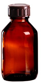 25 x Braunglasflasche 100ml / Medizinflasche inkl. Standard-Schraubverschluss braun DIN 28