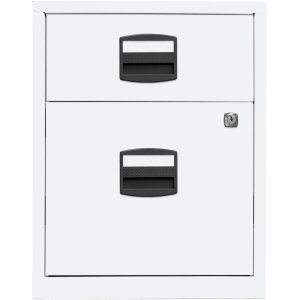 Bisley home Hängeregistraturschrank 2 Schübe 1-bahnig verkehrsweiß