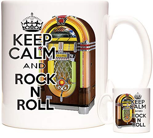 Juke Box Gift Mug. Keep Calm Mug, Keep Calm and Rock N ROLL, Jukebox Rocker Ceramic Mug for Rockers Everywhere.