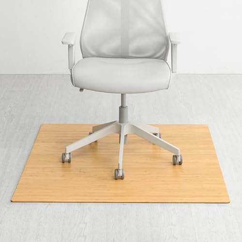 Anji Mountain 48 x 42 Bamboo Office Chair Mat for Carpet & Hardwood Floor