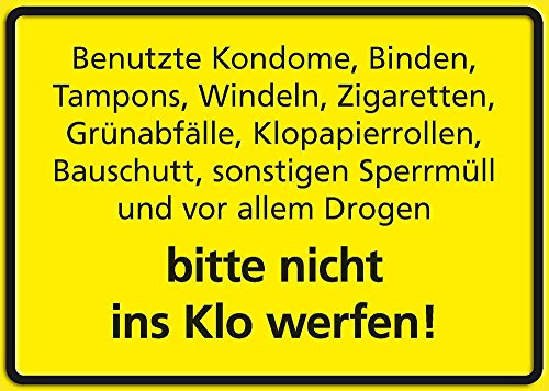 Sachen aus Blech Blechpostkarte, 15 x 11 cm, Gelb, Metall, Warnung, whimsical, robust, customizable, minimalistic