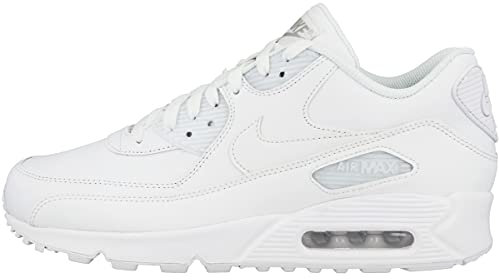 NIKE Schuhe Air Max 90 Leather white-white (302519-113) 45,5 weiss
