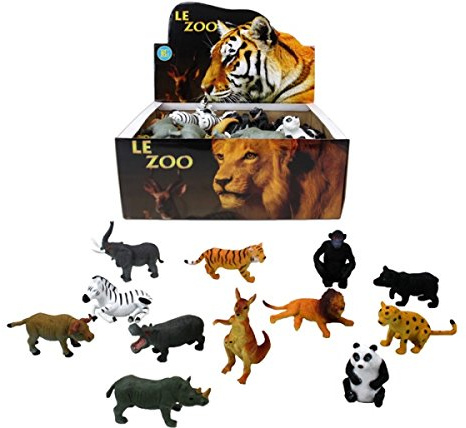 Zootiere 12-fach sortiert - ca 6-13 cm aus weichem Gummi