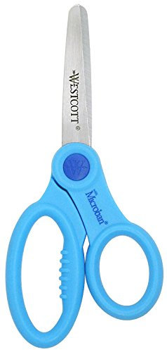Westcott E-26007 00 Microban Schul-Schere 13 cm, runde Spitze mit Kunststoff-Griff, sortiert
