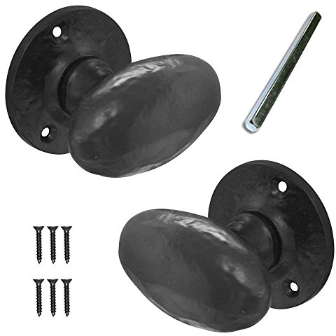 Black Antique Oval Shaped Mortice Knob