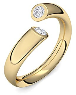 Gold Ring Verlobungsringe Gold (Silber 925 vergoldet) von AMOONIC mit Zirkonia Stein +LUXUSETUI! Goldring Gelbgold Ring Zirkonia wie Diamant Geschenk Ringe Verlobung MW04VGGGZIFA