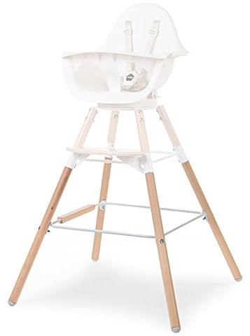 Childhome, Set de Pieds Extra Long pour Chaise Haute Bébé Evolu 2, S'adapte Hauteur 90cm Ilot de cuisine ou Bar, Repose pieds, Bois de Hêtre, Facile à assembler, Couleur naturel